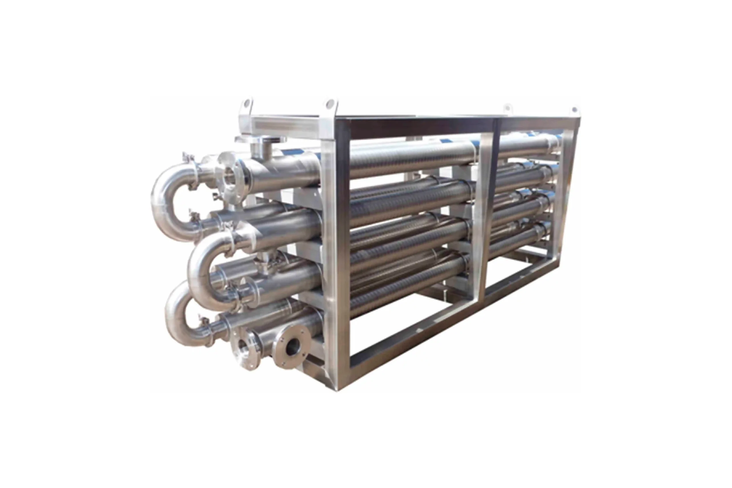 Equipo compacto de intercambio de calor de placas para optimizar la transferencia térmica en la industria alimentaria.